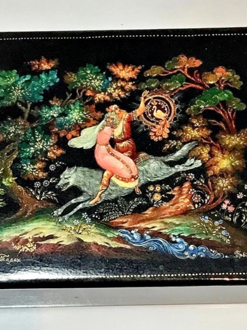 Palekh USSR Handpainted lacquer Box